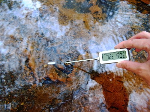 ウェンフラ対岸の湯の湯温計測