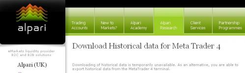 Alpari Download Historical Date