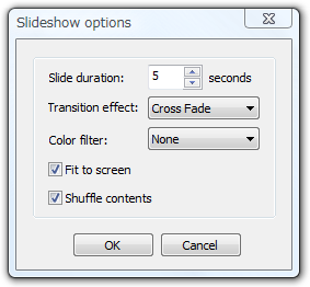Slideshow options