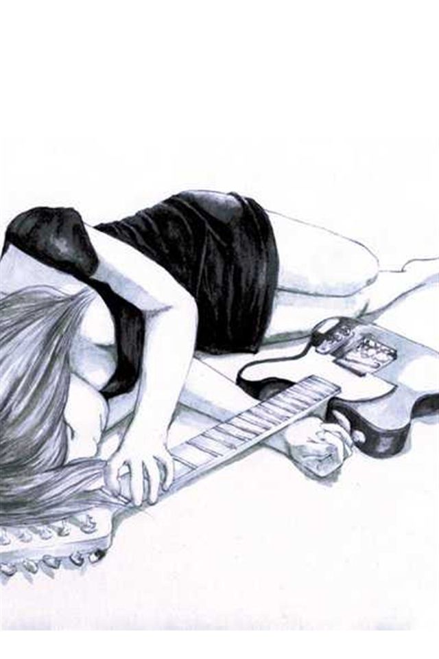 Iphoneの壁紙 ギターを弾く女の子 Ever Chenging Moods