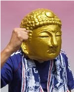 【即納】M3　黄金仏マスク-Gold buddhist image大仏